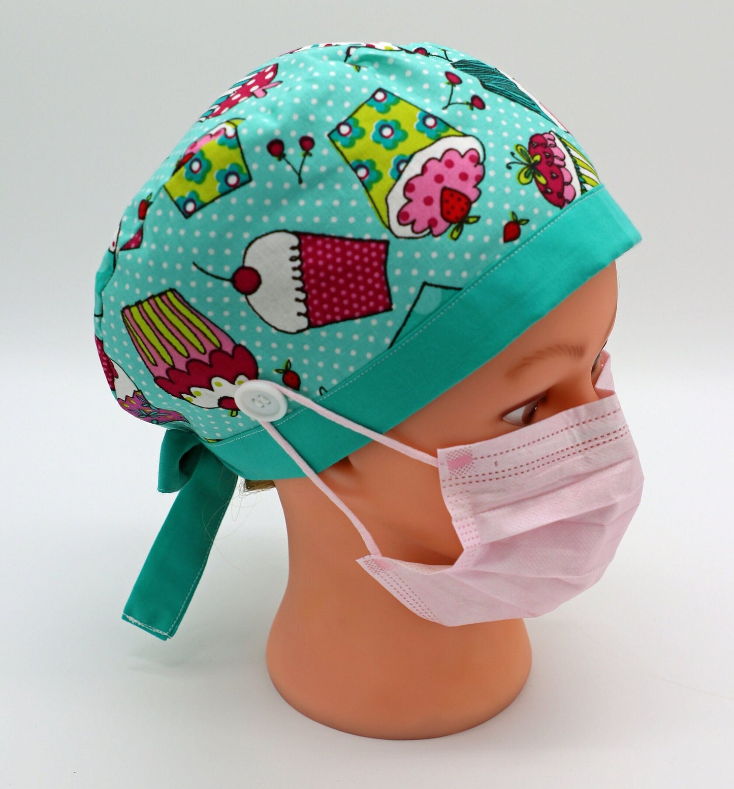 Cupcake Scrub Cap: Cotton Nurse or Ponytail Style