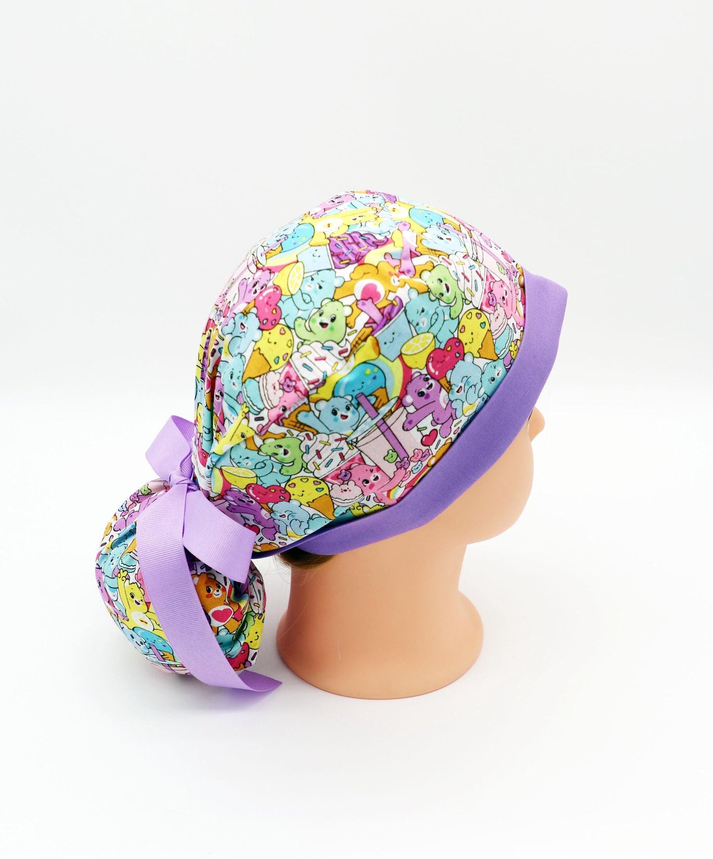 Care Bear Nurse Scrub Cap, Nurse Ponytail Holder Scrub Cap, Medical Surgical Scrub Cap, OR Scrub Cap, Cute Scrub Cap, Surgical Cap, RN Gift