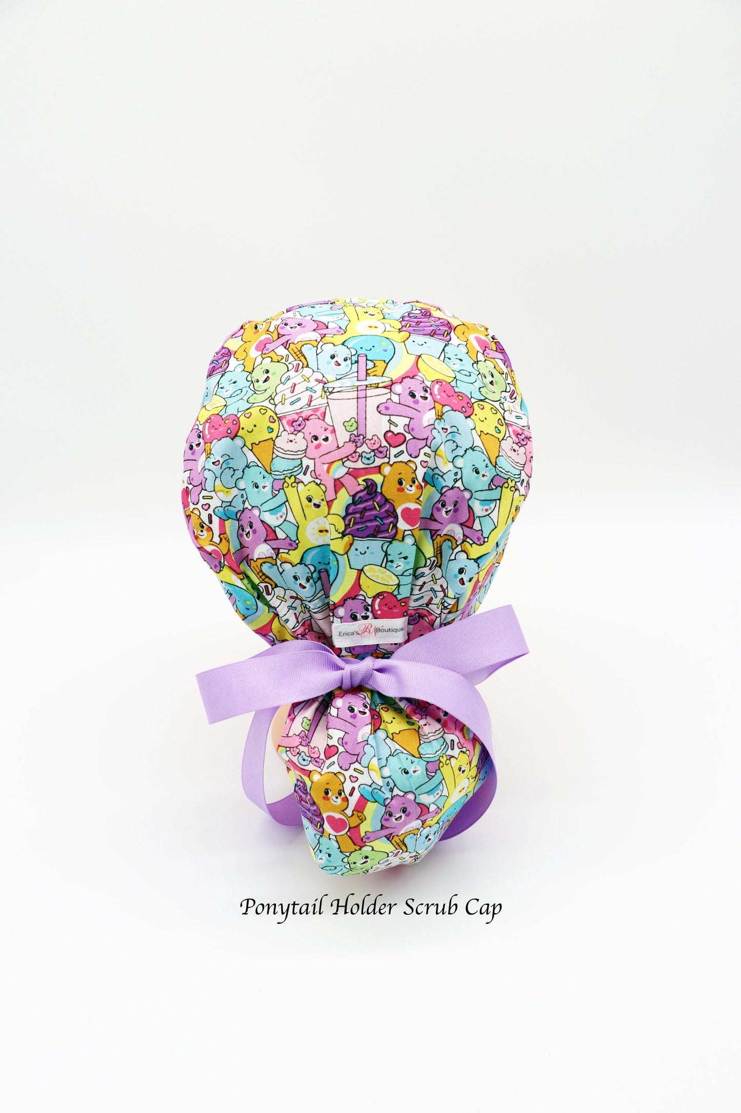 Care Bear Nurse Scrub Cap, Nurse Ponytail Holder Scrub Cap, Medical Surgical Scrub Cap, OR Scrub Cap, Cute Scrub Cap, Surgical Cap, RN Gift