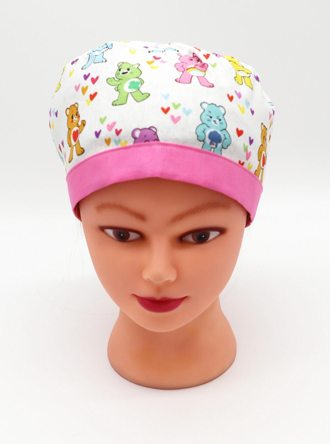 Care Bear Scrub Cap, Nurse Scrub Cap, Ponytail Holder Scrub Cap, RN Scrub Cap, OR Scrub Cap, Surgical Scrub Cap, RN Gift, Medical Surgical