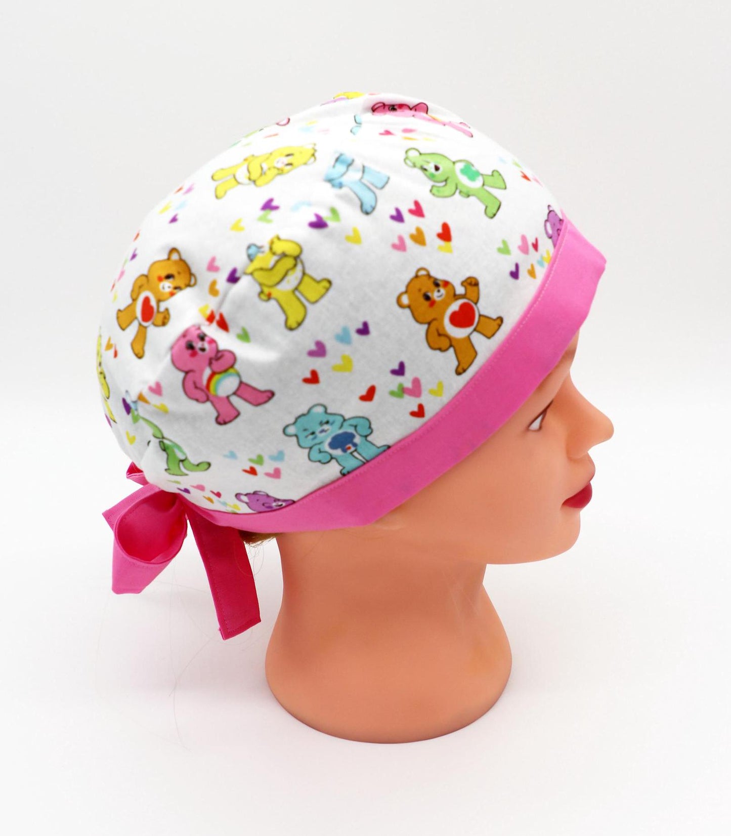 Care Bear Scrub Cap, Nurse Scrub Cap, Ponytail Holder Scrub Cap, RN Scrub Cap, OR Scrub Cap, Surgical Scrub Cap, RN Gift, Medical Surgical
