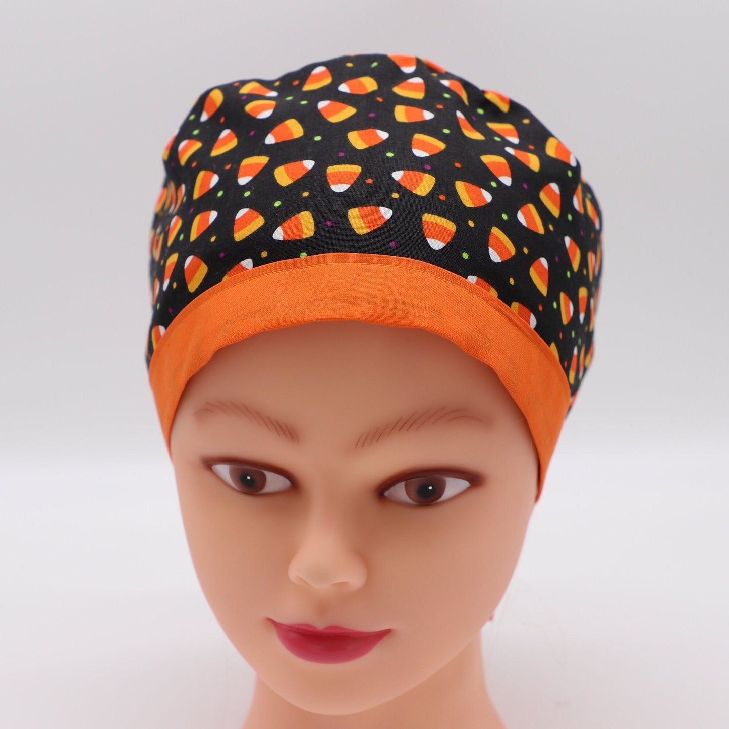 Halloween Candy Corn Nurse Scrub Cap