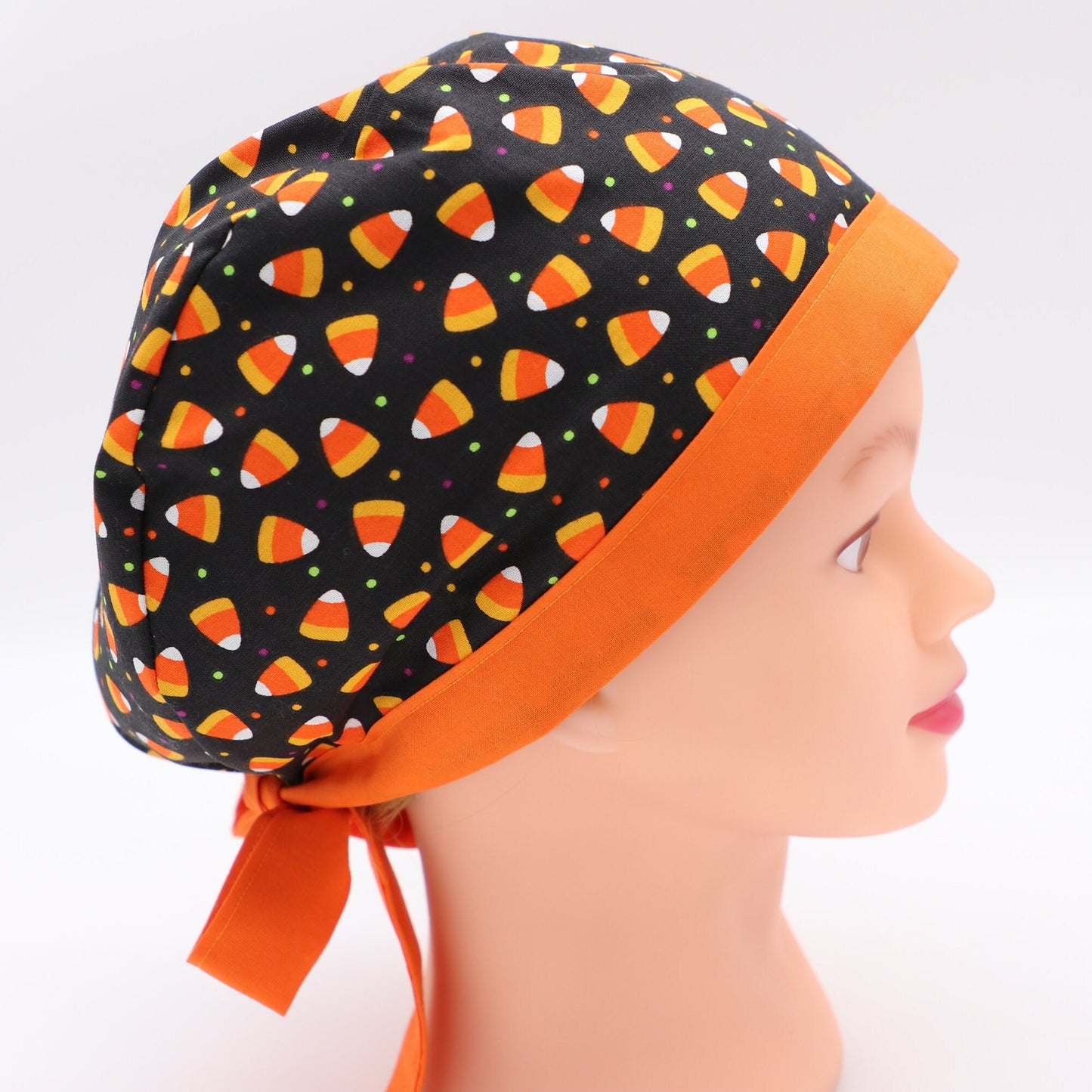 Halloween Candy Corn Nurse Scrub Cap