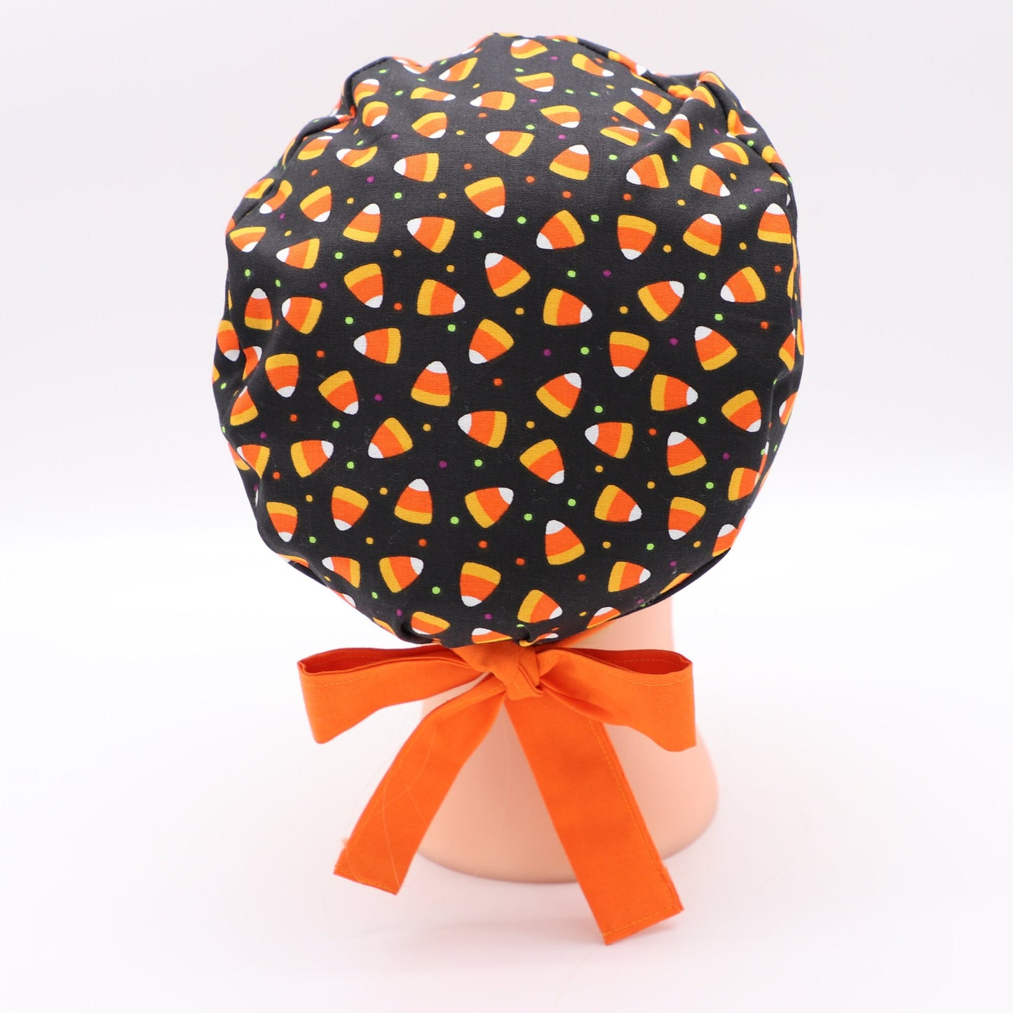 Halloween Candy Corn Nurse Scrub Cap