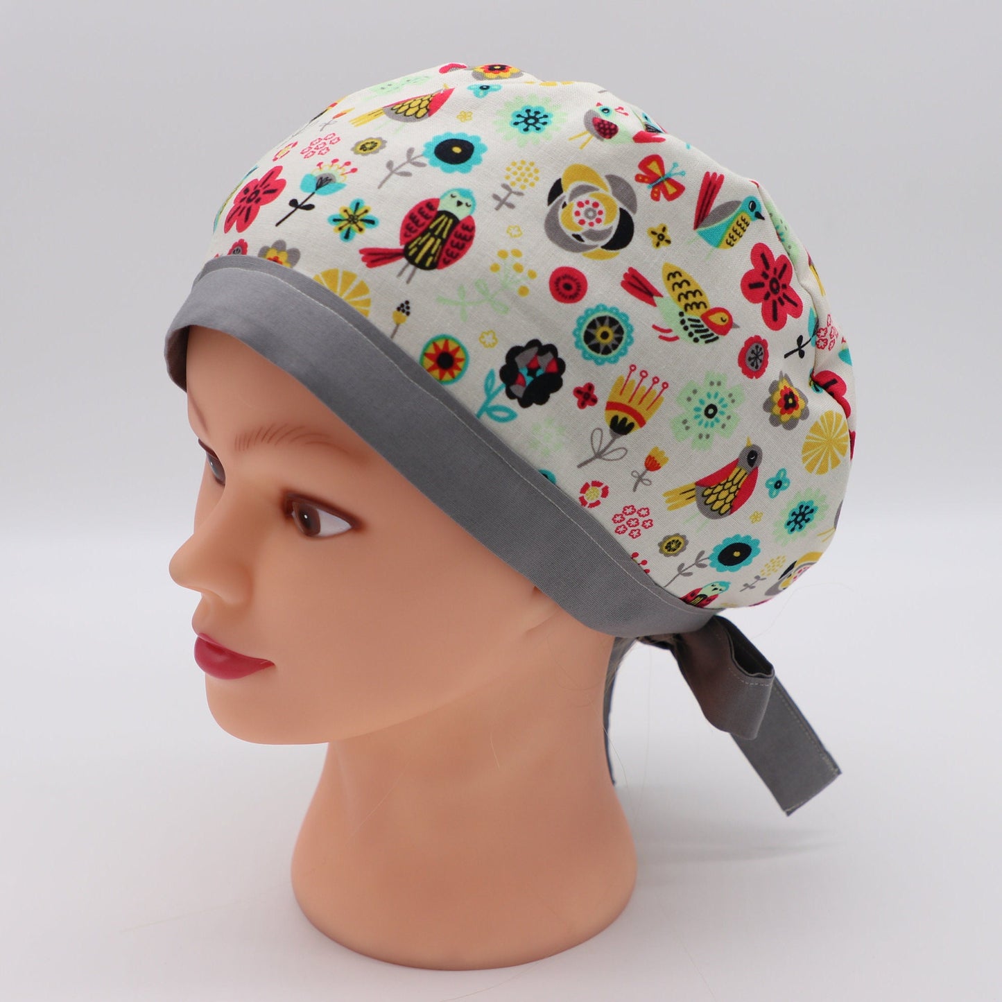 Birds & Flowers Nurse Scrub Cap