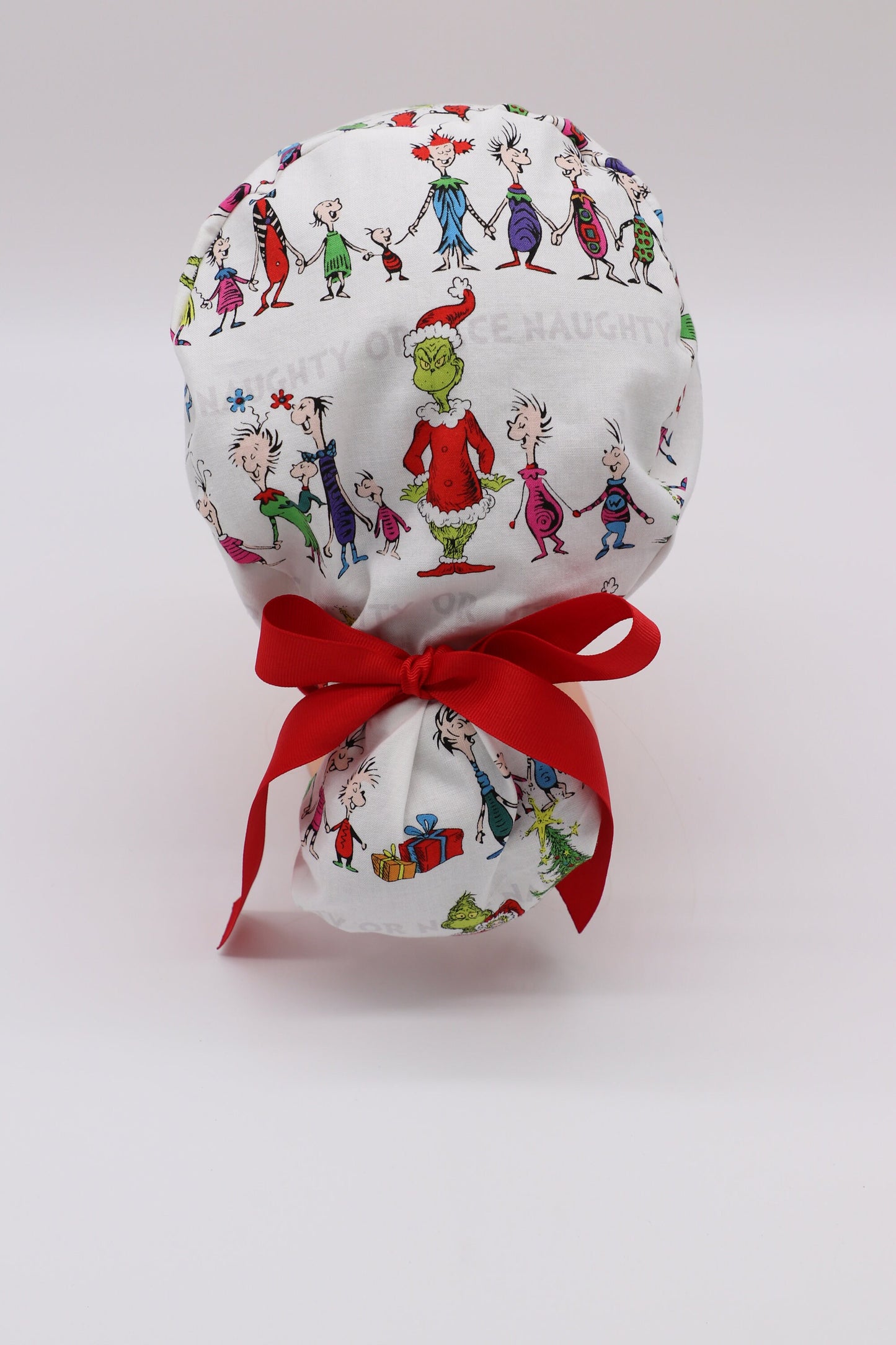 Grinch Nurse Scrub Cap/Ponytail Holder