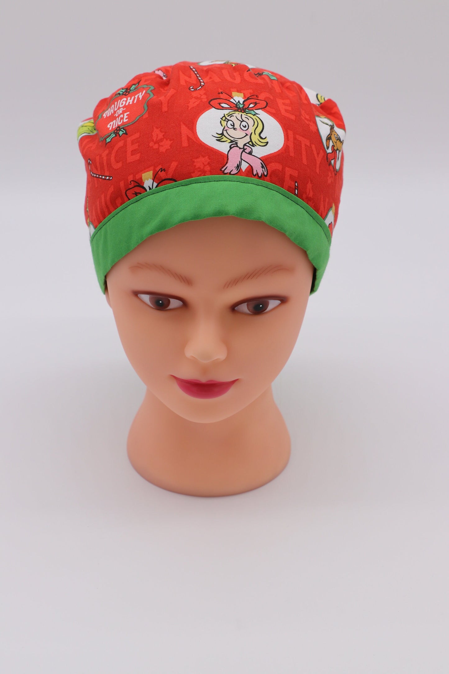 Grinch Nurse Scrub Cap/Ponytail Holder