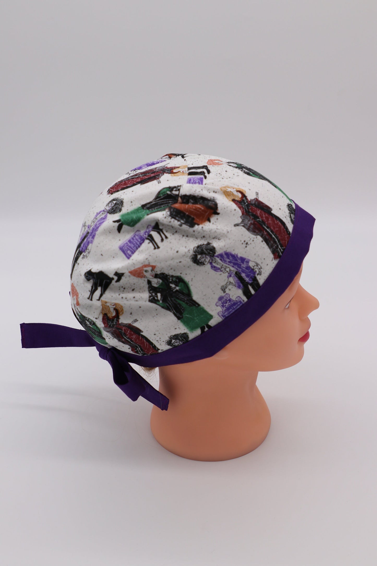 Hocus Pocus Scrub Cap, Disney Scrub Cap, Nursing Scrub Cap, Ponytail Holder Scrub Cap, Nursing Hair Covering, RN Scrub Cap, Surgical Cap