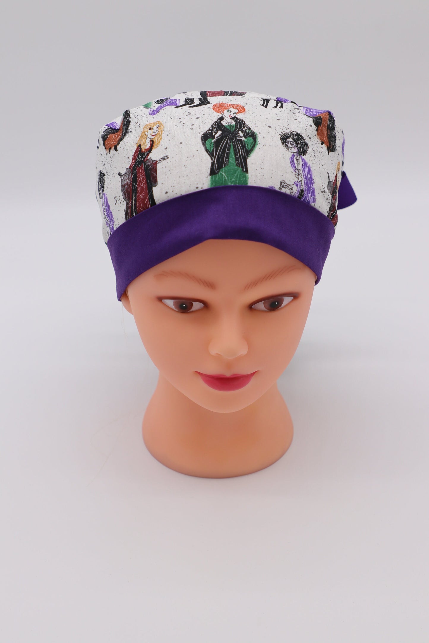Hocus Pocus Scrub Cap, Disney Scrub Cap, Nursing Scrub Cap, Ponytail Holder Scrub Cap, Nursing Hair Covering, RN Scrub Cap, Surgical Cap