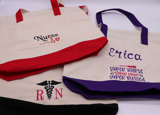 Canvas Embroidered Nursing Bag