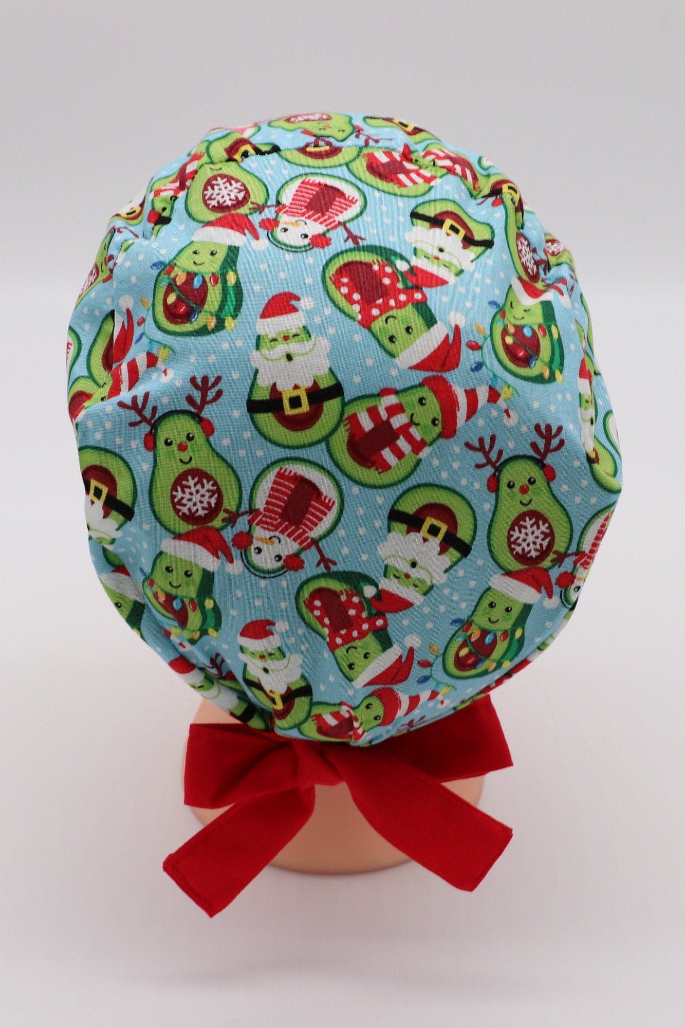 Avocado Christmas Nurse Scrub Cap