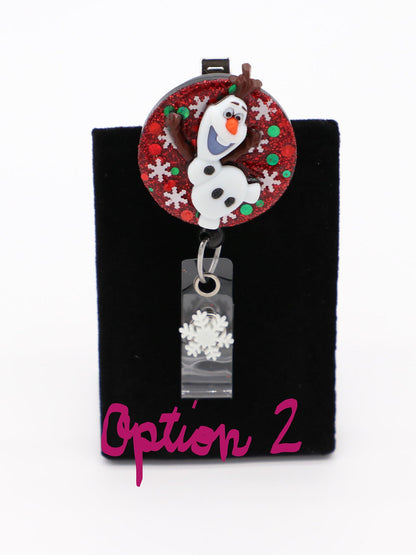 Christmas Badge Reel, Snowman, Santa, Reindeer