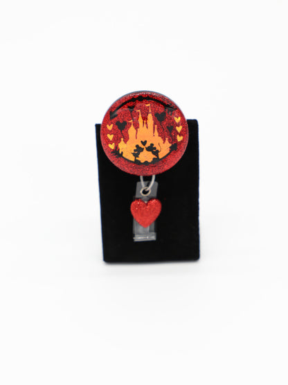 Mickey & Minnie Valentine Nurse Badge Reel
