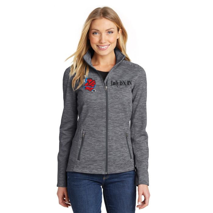 Personalized Embroidered Fleece Jacket: Custom RN Nurse Gift