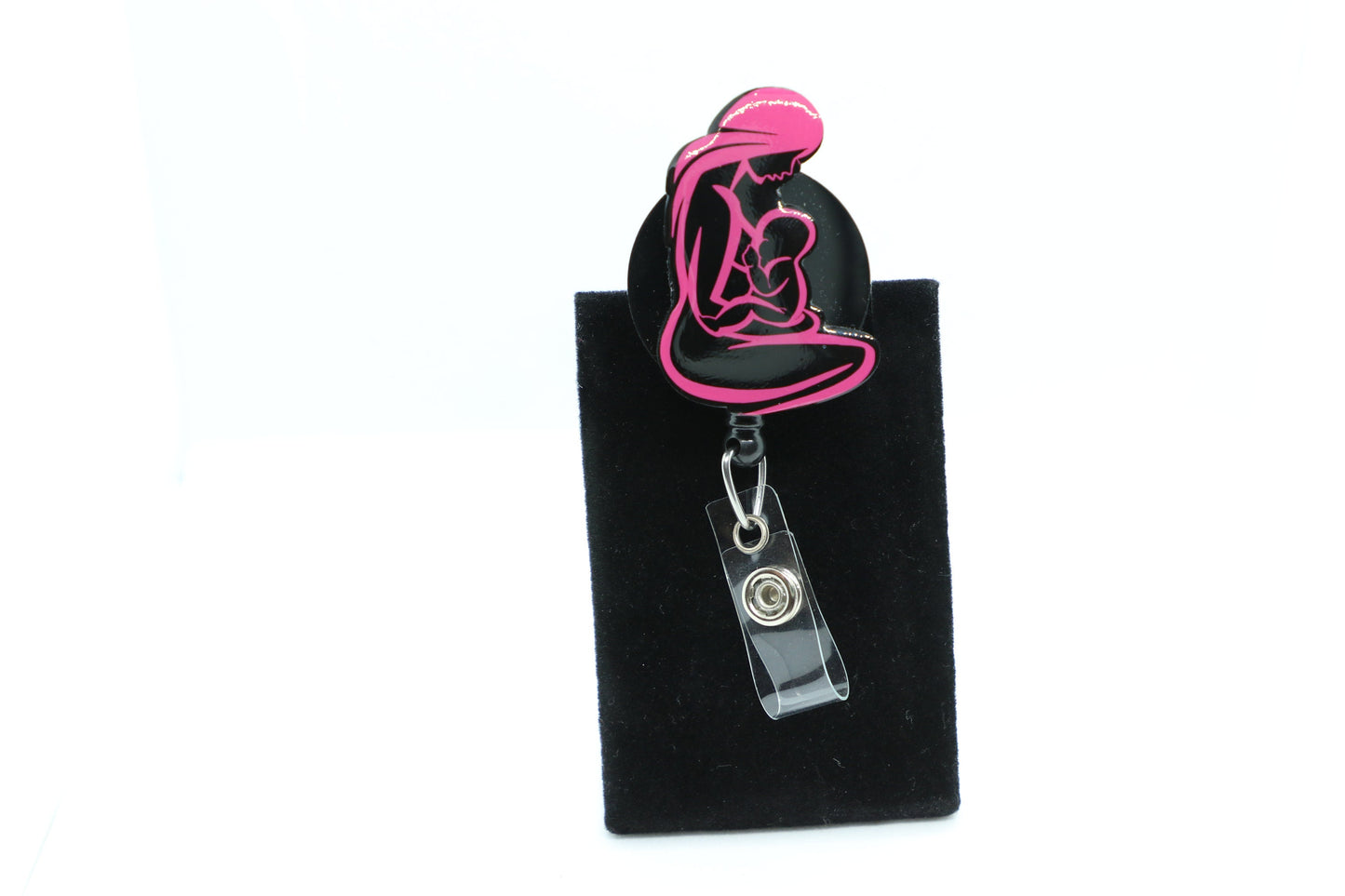 Mother Baby Silhouette Badge Reel - L&D Nurse Gift