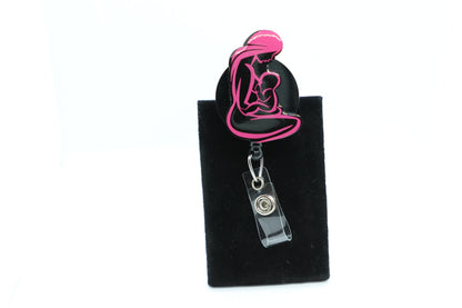 Mother Baby Silhouette Badge Reel - L&D Nurse Gift