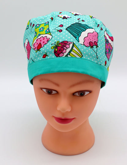 Cupcake Scrub Cap: Cotton Nurse or Ponytail Style