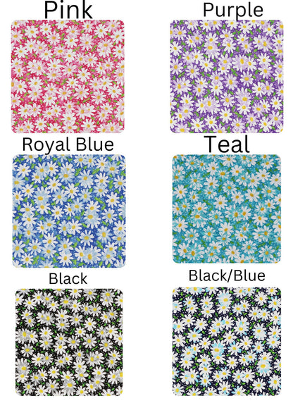 Daisy Bouffant/Ponytail Holder Scrub Cap, Custom Scrub Cap, Embroidered Scrub Cap, Nurse Scrub Cap, RN Scrub Cap, Medical Surgical Scrub Cap
