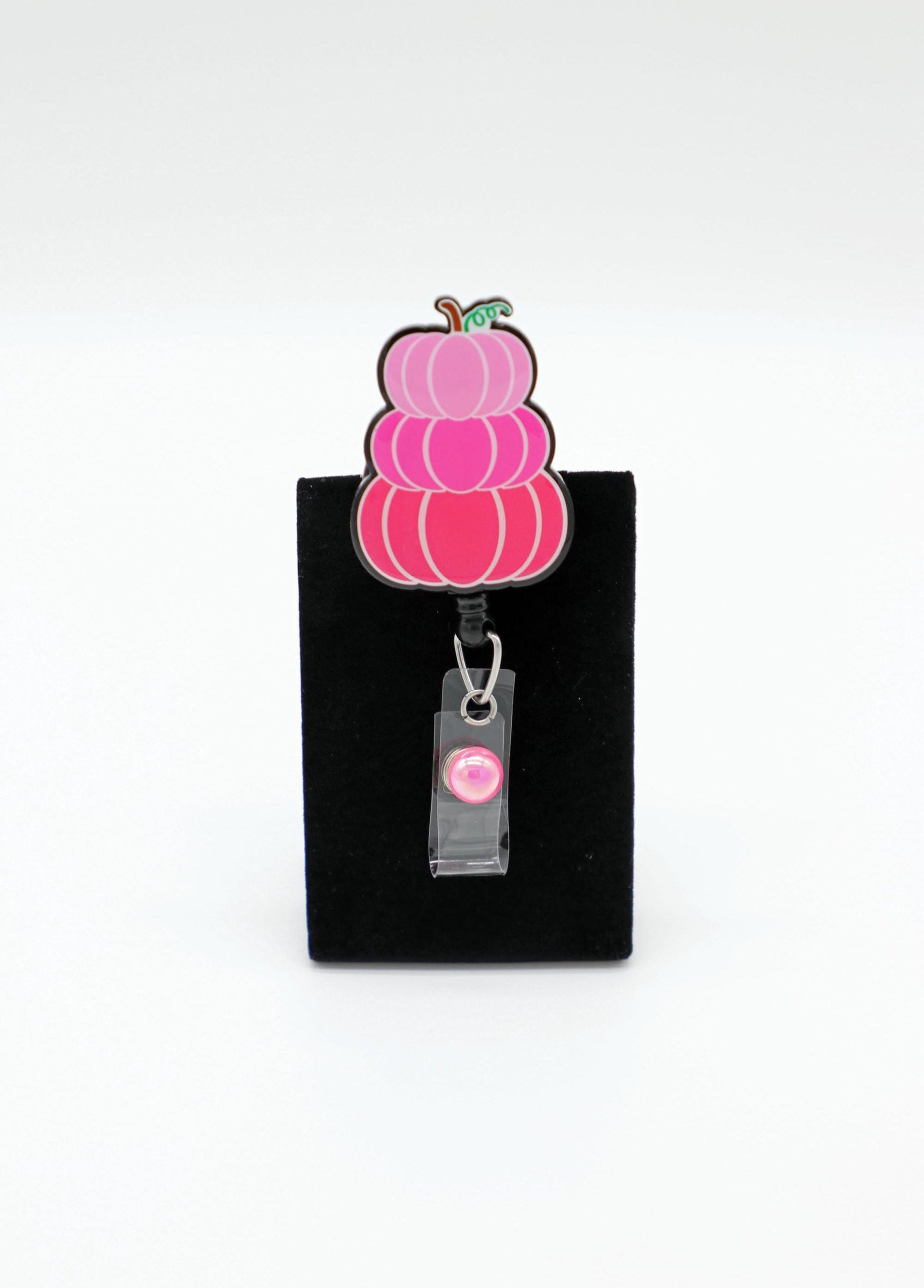 Pink Pumpkin Halloween Badge Reel, RN Halloween Badge Reel, Cute Halloween Badge Reel