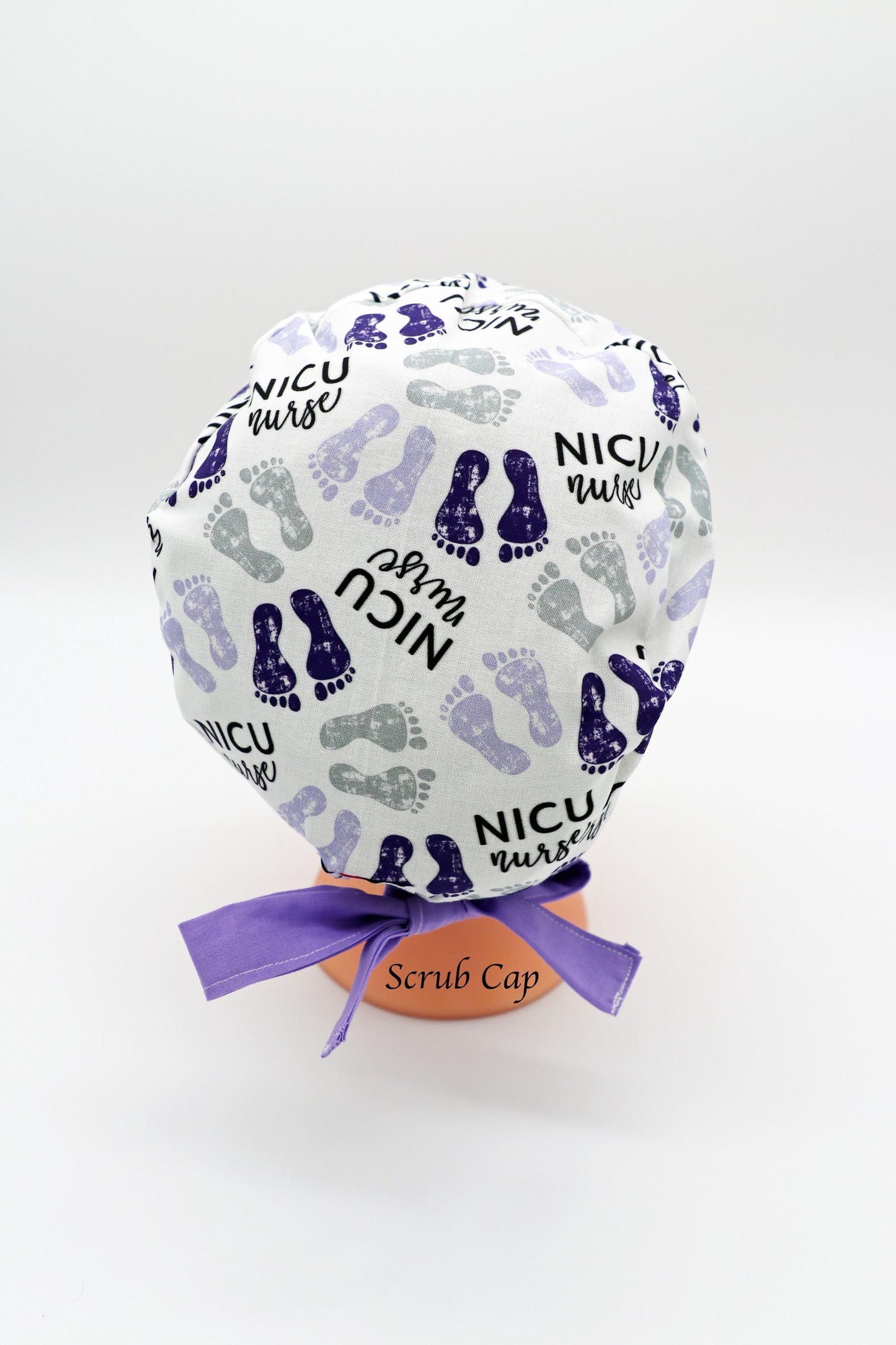 NICU Scrub Cap, Pediatric Scrub Cap, OB Scrub Cap, RN Scrub Cap, Ponytail Holder Scrub Cap, Baby Feet Scrub Cap, Obstetrics Scrub Cap