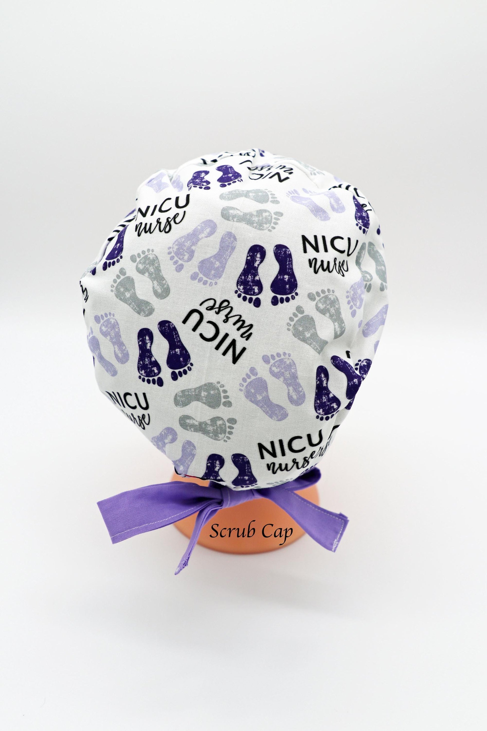 NICU Scrub Cap, Pediatric Scrub Cap, OB Scrub Cap, RN Scrub Cap, Ponytail Holder Scrub Cap, Baby Feet Scrub Cap, Obstetrics Scrub Cap