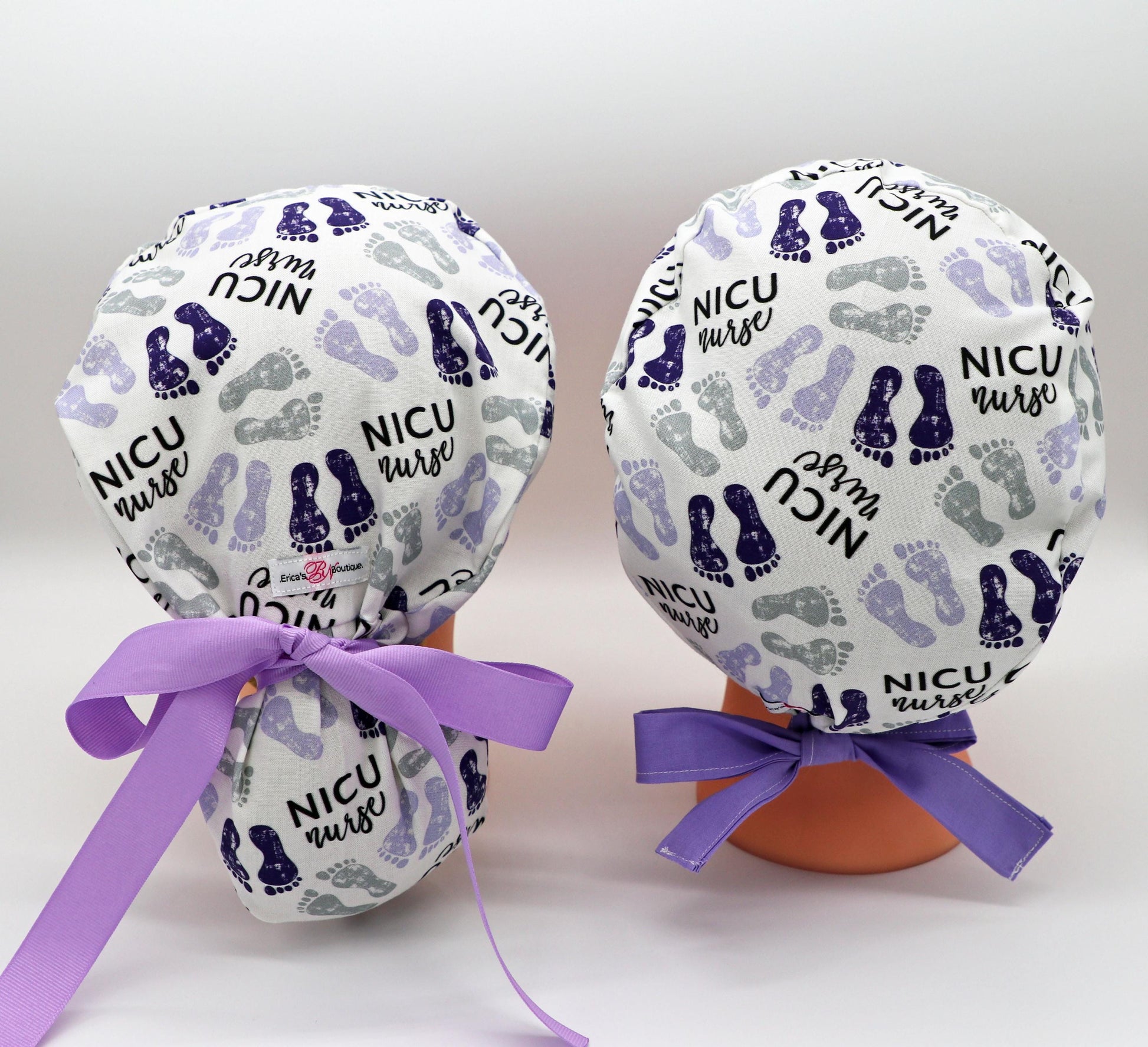 NICU Scrub Cap, Pediatric Scrub Cap, OB Scrub Cap, RN Scrub Cap, Ponytail Holder Scrub Cap, Baby Feet Scrub Cap, Obstetrics Scrub Cap