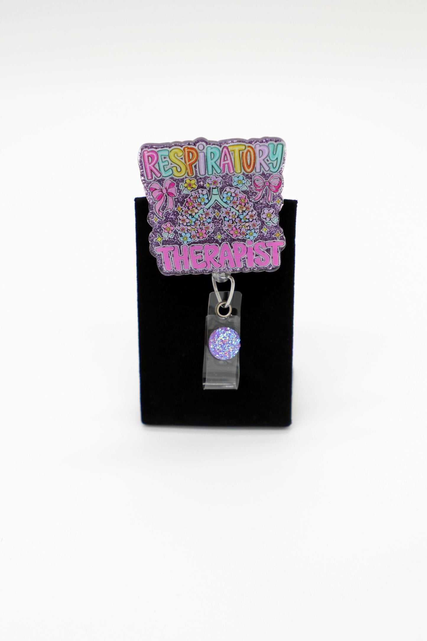 Respiratory Therapist Badge Reel, RT Badge Reel, Respiratory Badge Reel, Glittered Badge Reel, Lungs Badge Reel, Cute Badge Reel