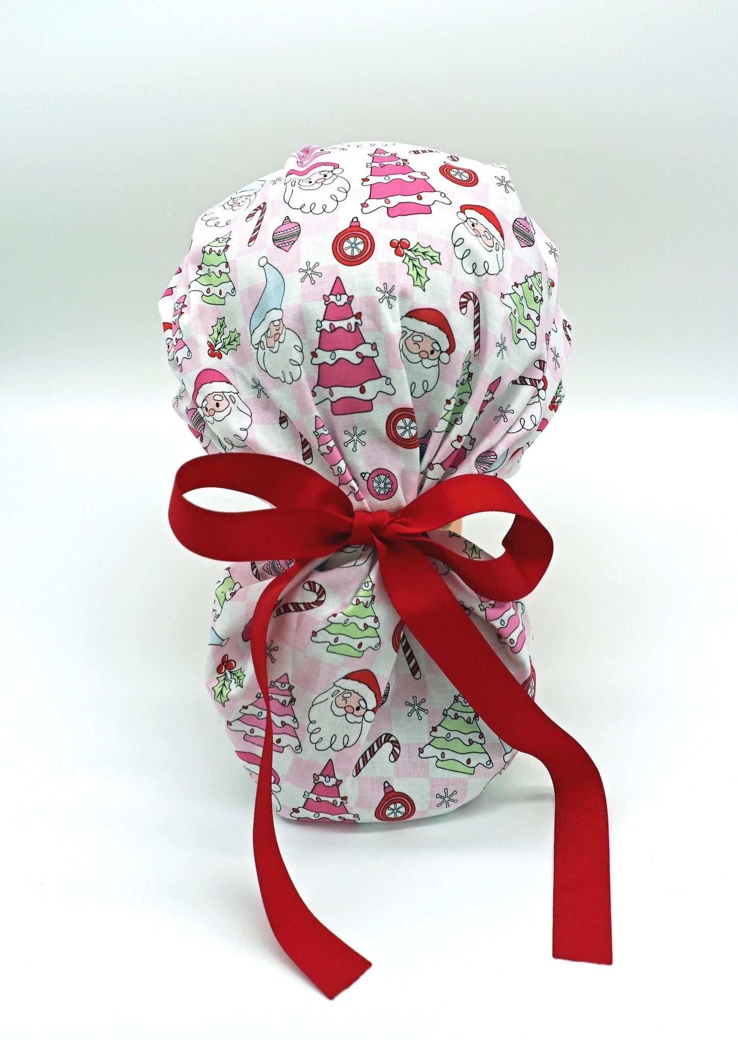 Bouffant Nurse Scrub Cap, Ponytail Holder Scrub Cap, Personalized Scrub Cap, Personalized Bouffant, RN Scrub Cap, Christmas Scrub Cap