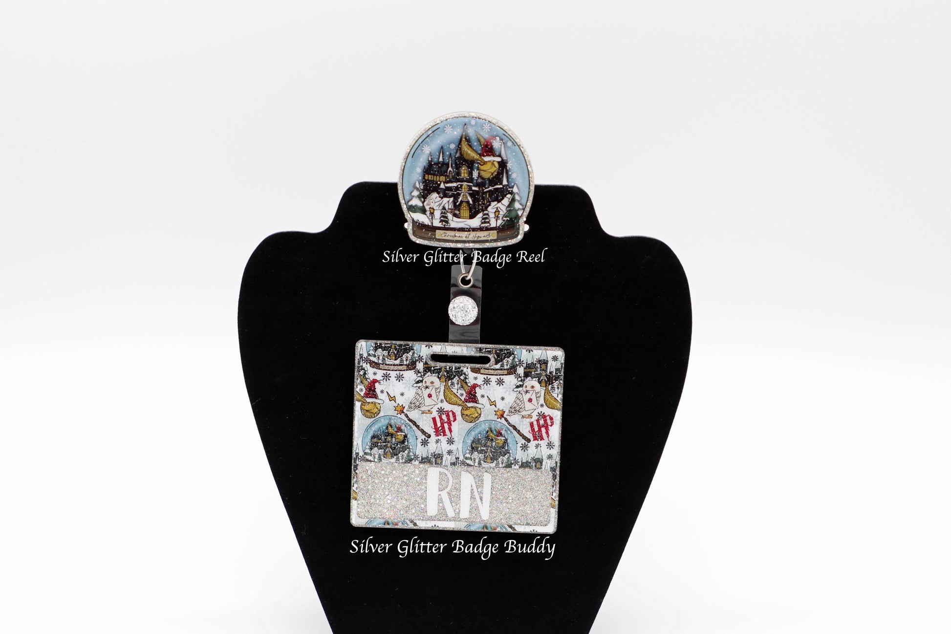 Wizardly Christmas Badge Buddy, Christmas Badge Reel, RN Badge Reel, Badge Reel and Badge Buddy Combo