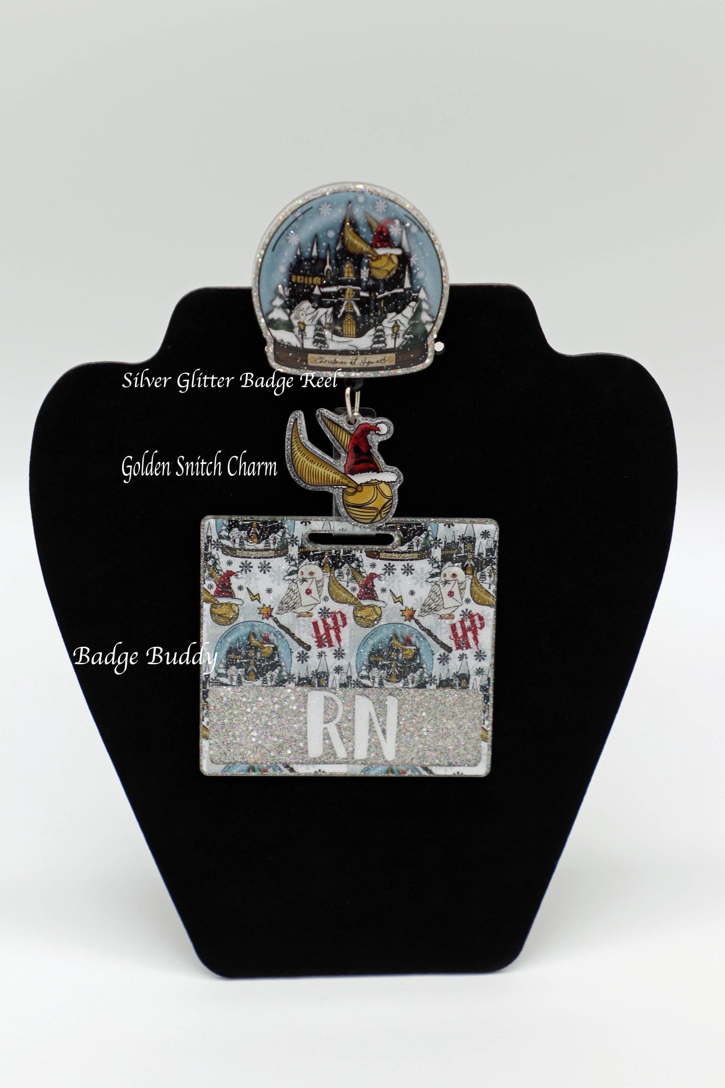 Wizardly Christmas Badge Buddy, Christmas Badge Reel, RN Badge Reel, Badge Reel and Badge Buddy Combo