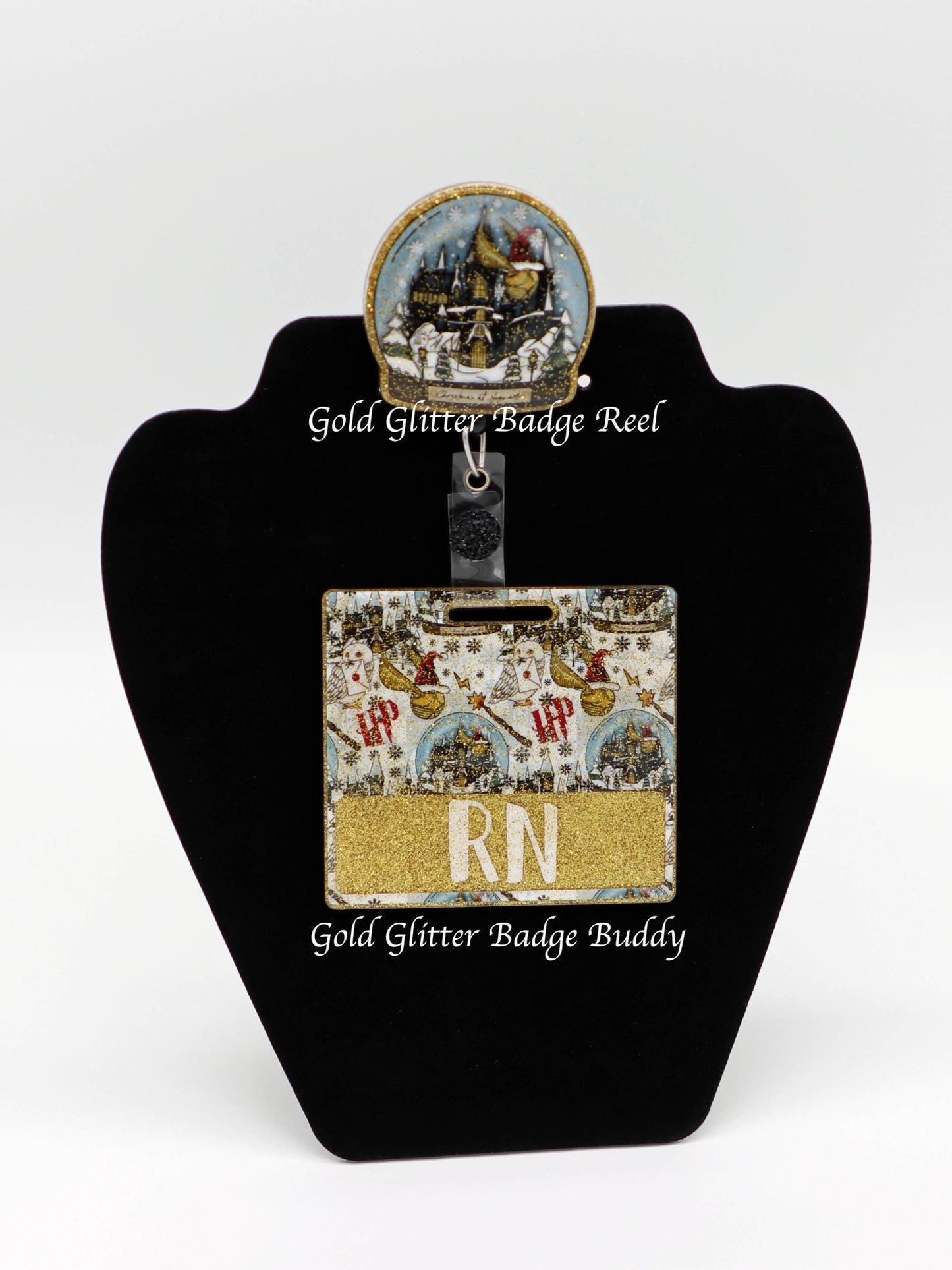 Wizardly Christmas Badge Buddy, Christmas Badge Reel, RN Badge Reel, Badge Reel and Badge Buddy Combo