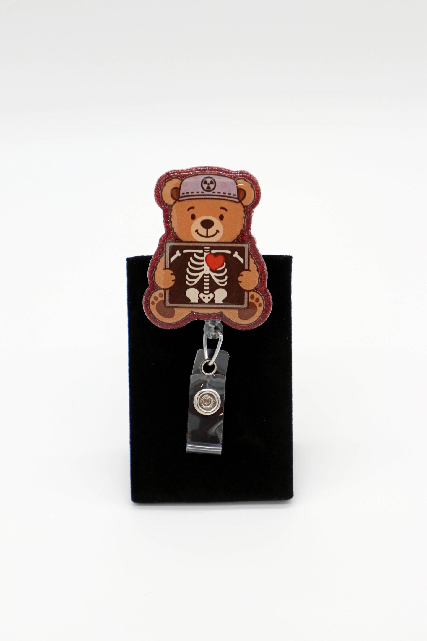 Teddy Bear Valentine Badge Reel, X-ray Tech Badge Reel, RN Badge Reel, Nurse Badge Reel