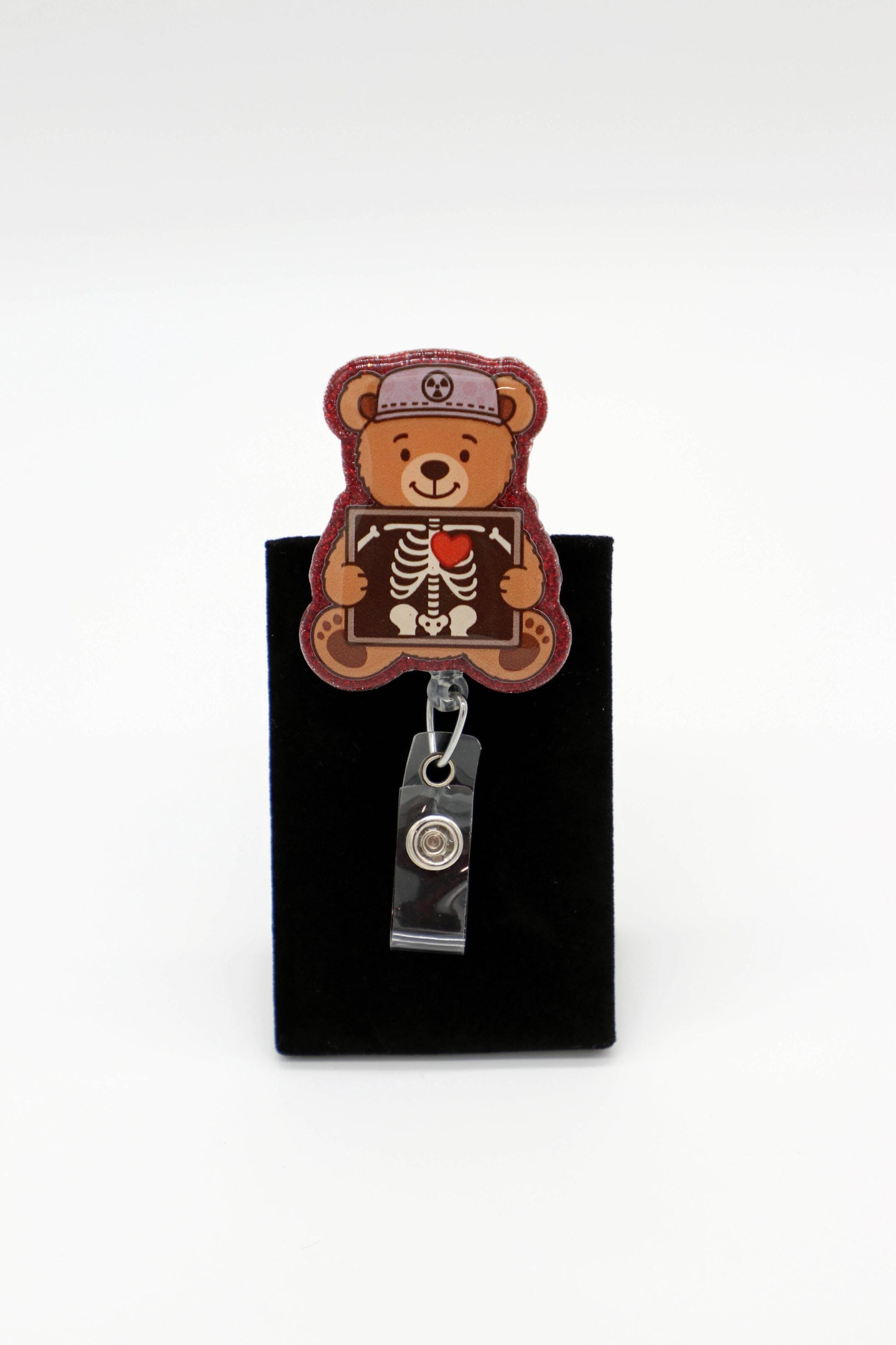 Teddy Bear Valentine Badge Reel, X-ray Tech Badge Reel, RN Badge Reel, Nurse Badge Reel