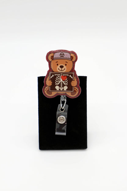 Teddy Bear Valentine Badge Reel, X-ray Tech Badge Reel, RN Badge Reel, Nurse Badge Reel