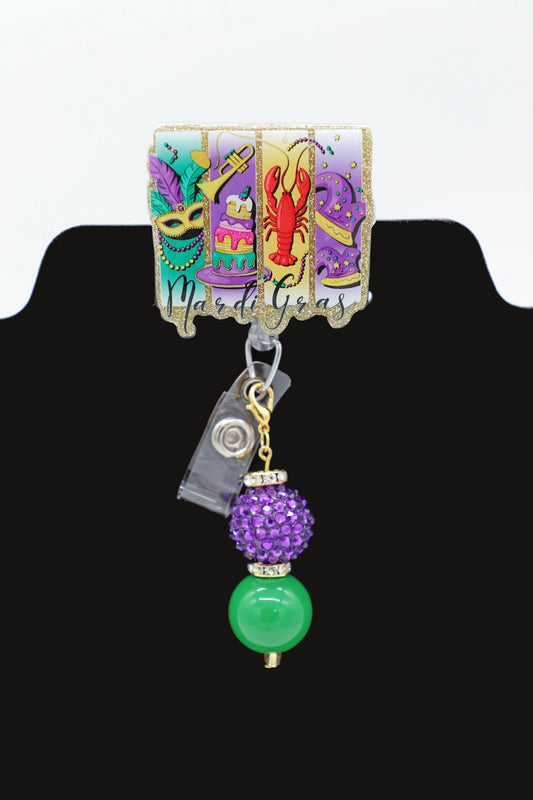 Mardi Gras Themed Badge Reel