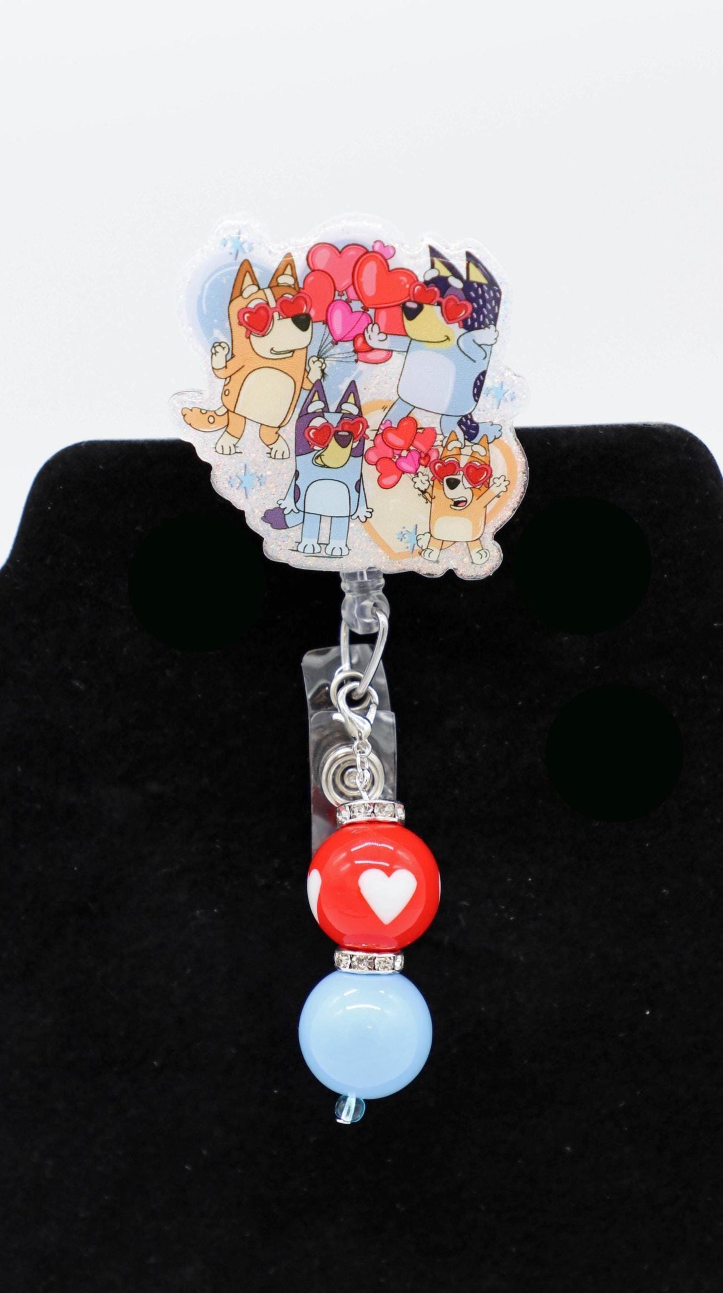 Bluey Badge Reel, Valentine's Day Badge Reel, Pediatric Badge Reel, Nurse Badge Reel, RN Badge Reel
