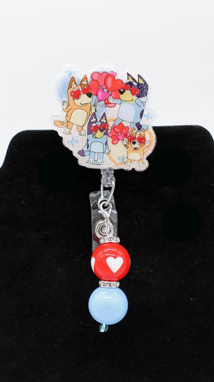Bluey Badge Reel, Valentine's Day Badge Reel, Pediatric Badge Reel, Nurse Badge Reel, RN Badge Reel