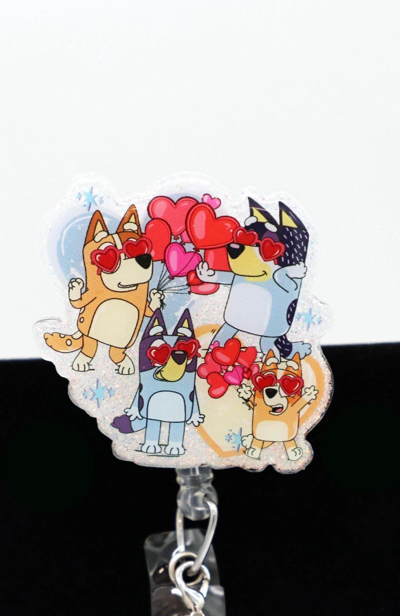 Bluey Badge Reel, Valentine's Day Badge Reel, Pediatric Badge Reel, Nurse Badge Reel, RN Badge Reel