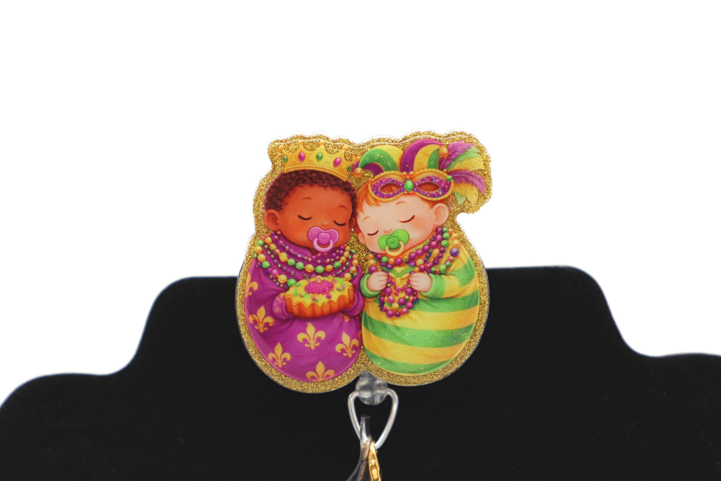 NICU Baby Badge Reel, Mardi Gras Babies, RN Badge Reel, NICU Nurse Badge Reel