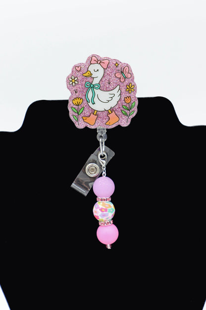 Spring Time Goose, RN Badge Reel, Nurse Badge Reel, Cute Badge Reel