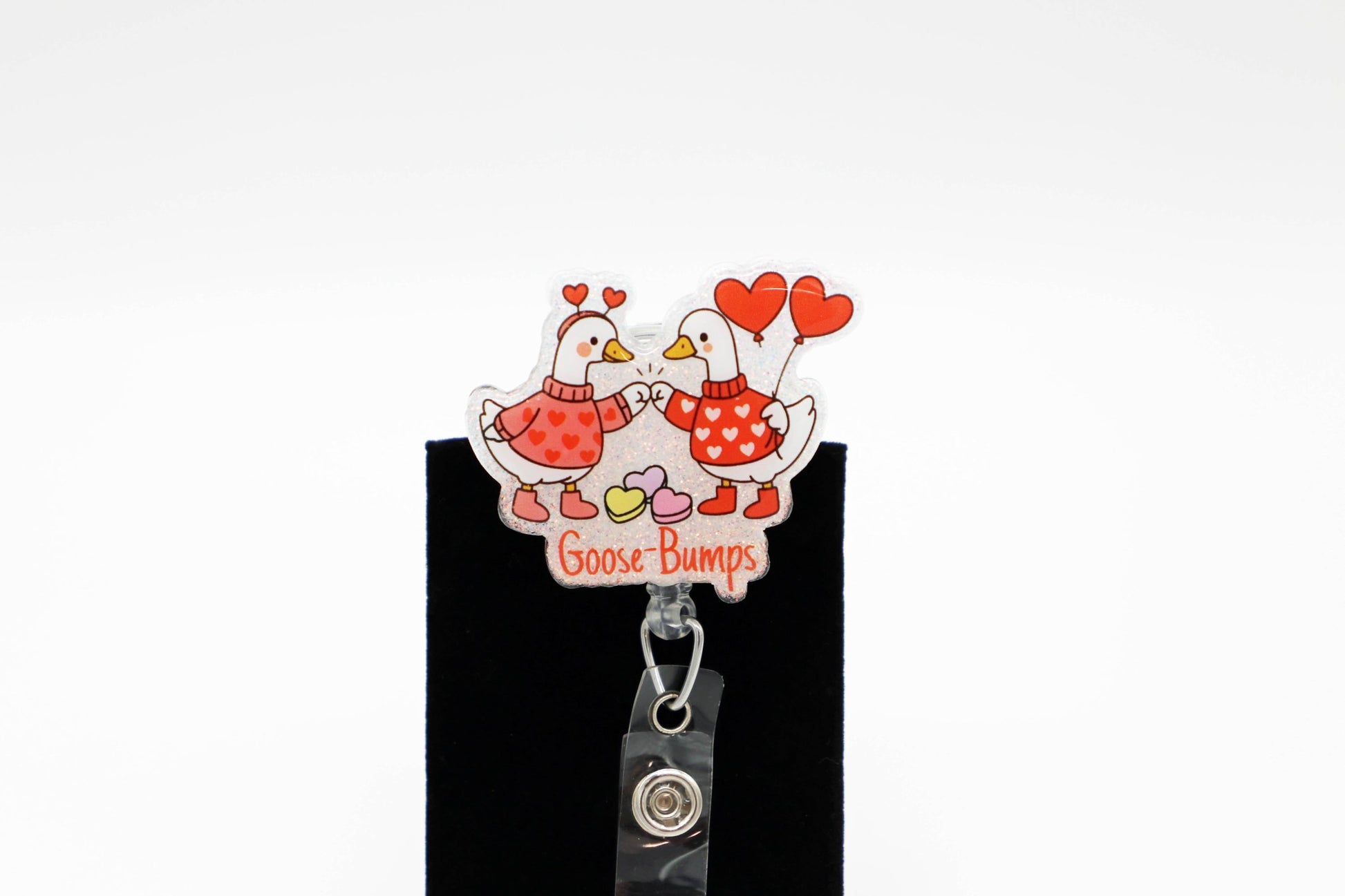 Valentine Goose, RN Badge Reel, Nurse Badge Reel, Goose Bumps, Cute Badge Reel