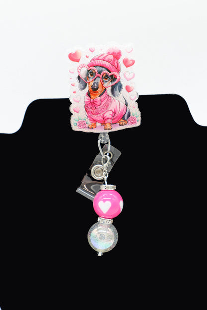 Valentine Doggie, Cute Badge Reel, RN Badge Reel, Nurse Badge Reel