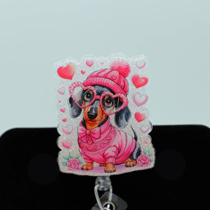 Valentine Doggie, Cute Badge Reel, RN Badge Reel, Nurse Badge Reel
