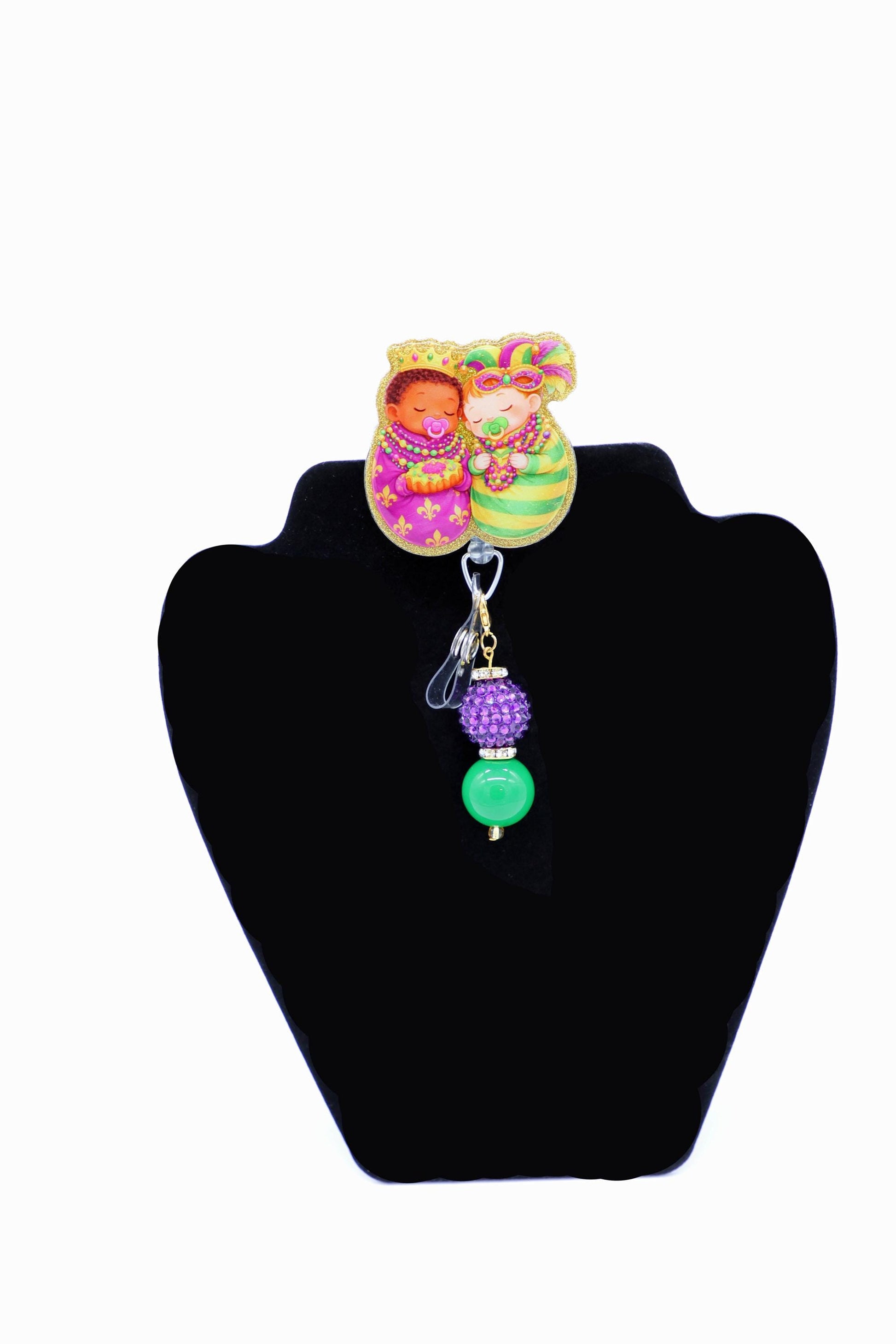 NICU Baby Badge Reel, Mardi Gras Babies, RN Badge Reel, NICU Nurse Badge Reel