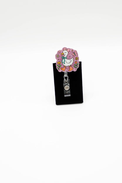 Spring Time Goose, RN Badge Reel, Nurse Badge Reel, Cute Badge Reel