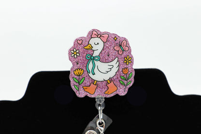 Spring Time Goose, RN Badge Reel, Nurse Badge Reel, Cute Badge Reel