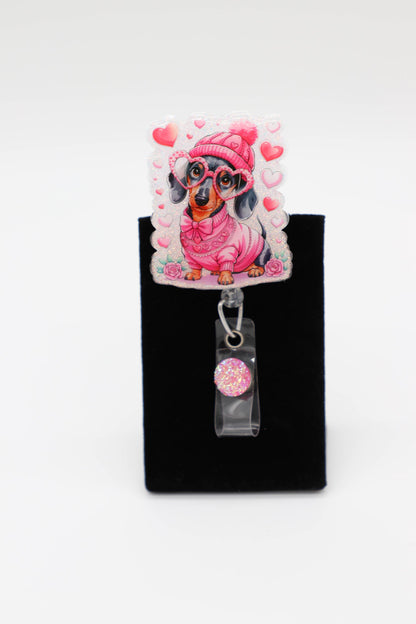 Valentine Doggie, Cute Badge Reel, RN Badge Reel, Nurse Badge Reel
