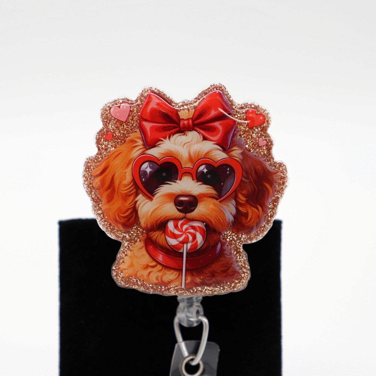 Valentine Day's Dog Badge Reel, RN Badge Reel, Nurse Badge Reel