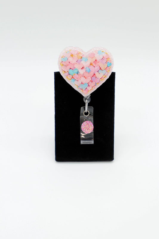 Pastel Hearts Badge Reel, Nurse Badge Reel