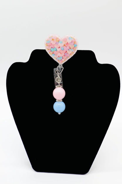 Pastel Hearts Badge Reel, Nurse Badge Reel